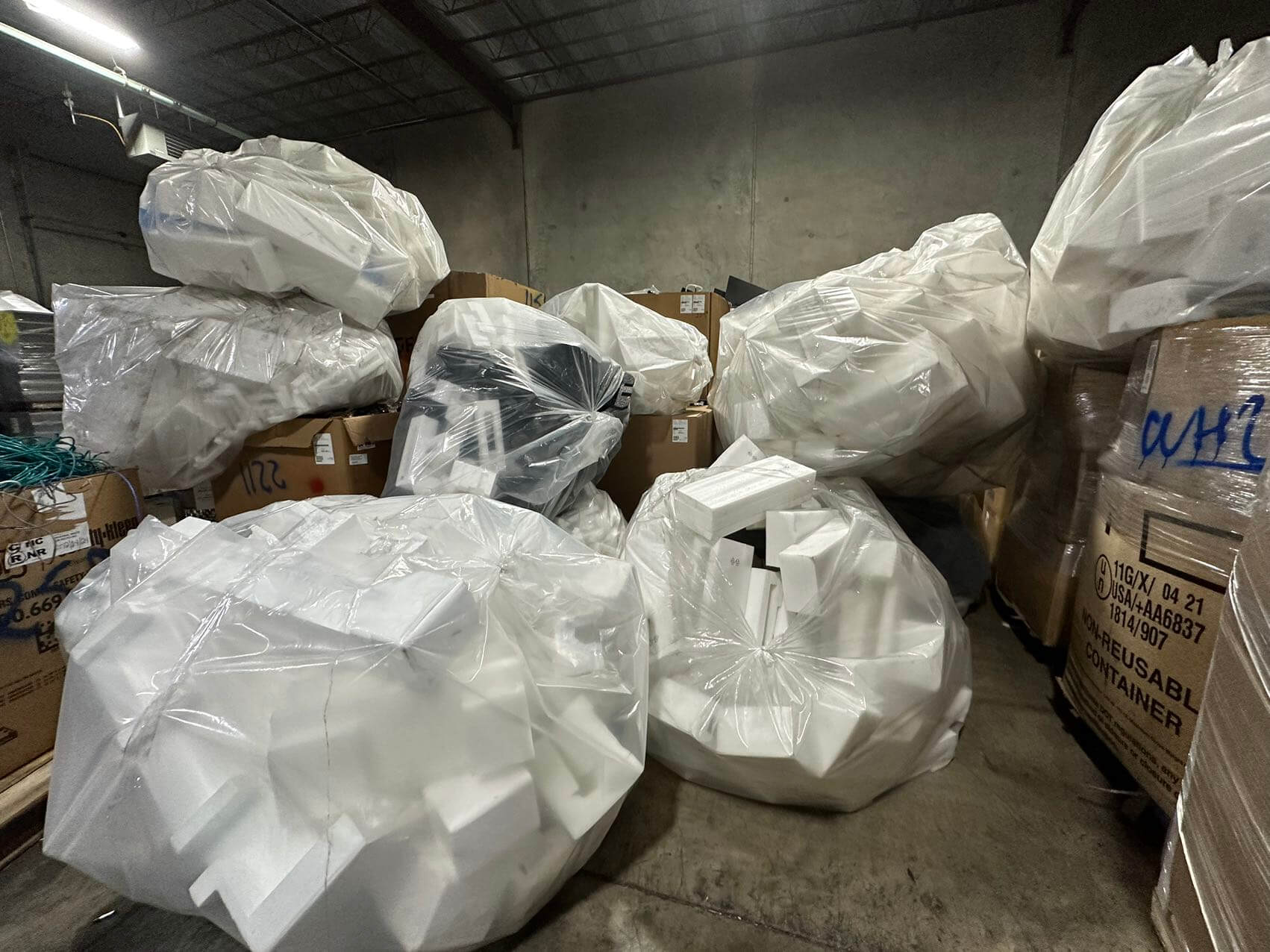 riciclo di polistirolo