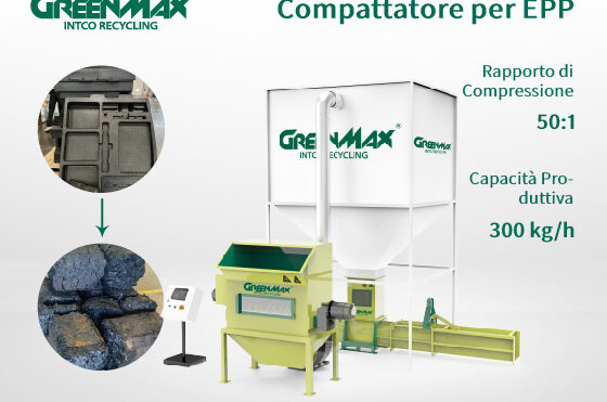 Riciclo EPP in Italia con compattatore GREENMAX