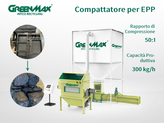 Riciclo EPP in Italia con compattatore GREENMAX